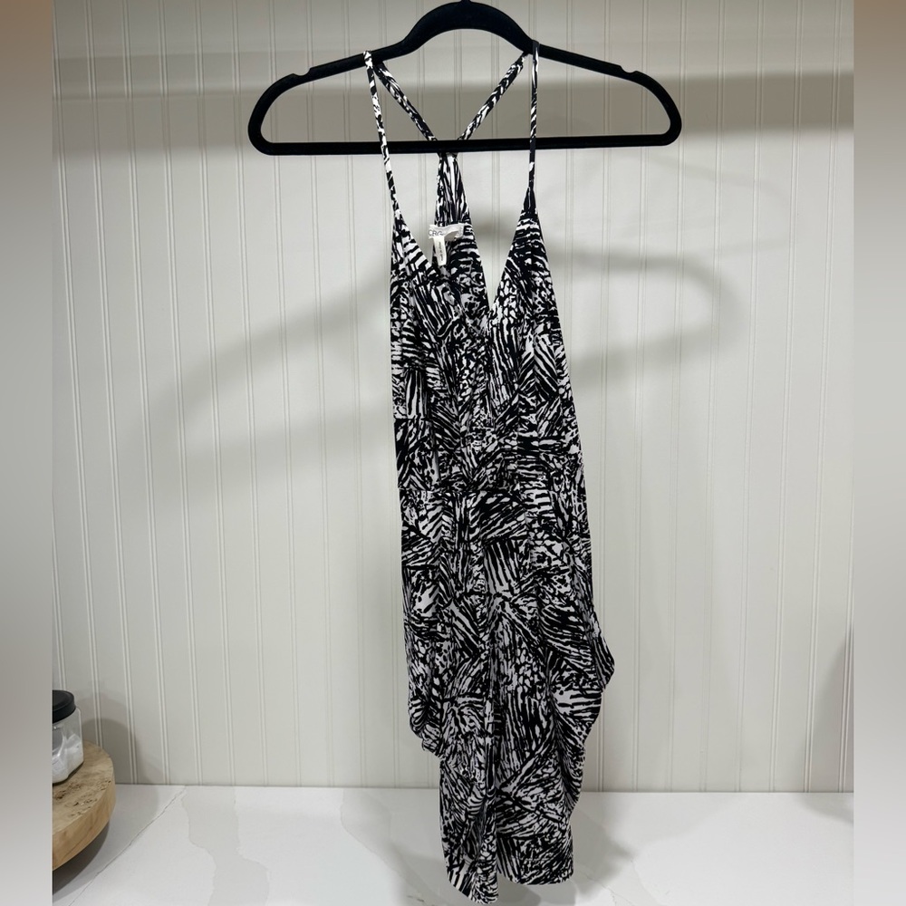 BCBGeneration Black and White Draped Dress